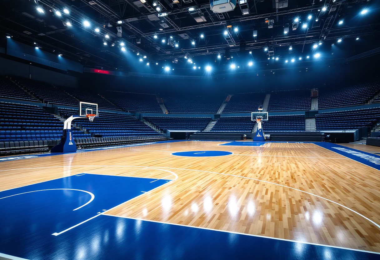 Olimpia Milano in azione contro la Stella Rossa in Eurolega