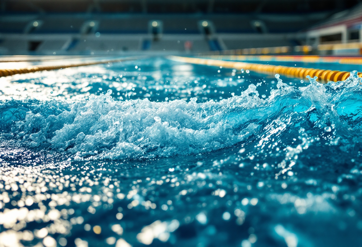 Giocatori di pallanuoto in azione durante una partita emozionante