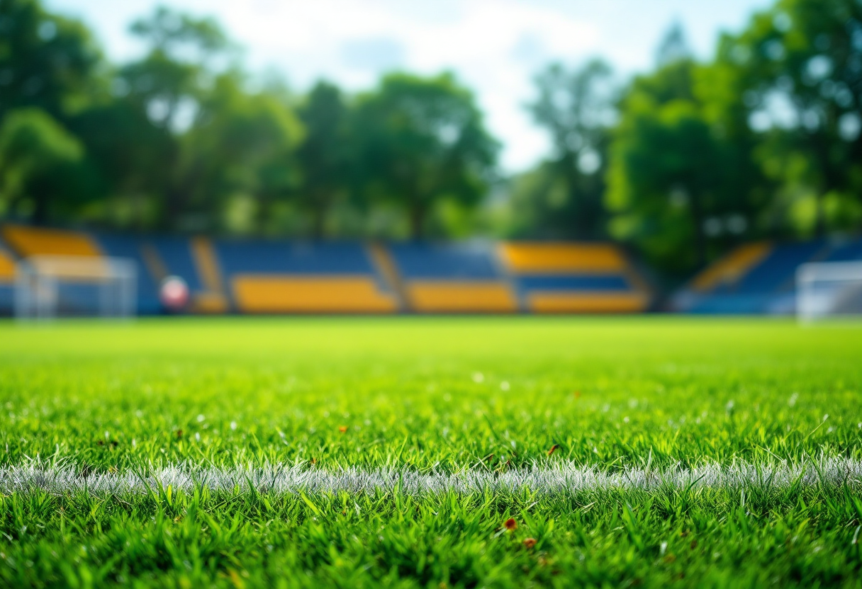 Giocatori di calcio in campo durante il campionato umbro