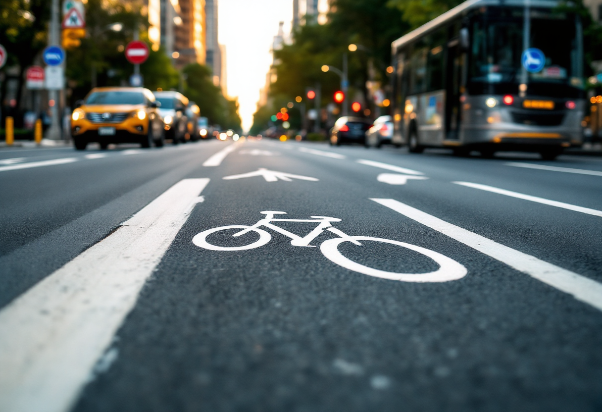 Ciclisti in sicurezza su strada a Concesio