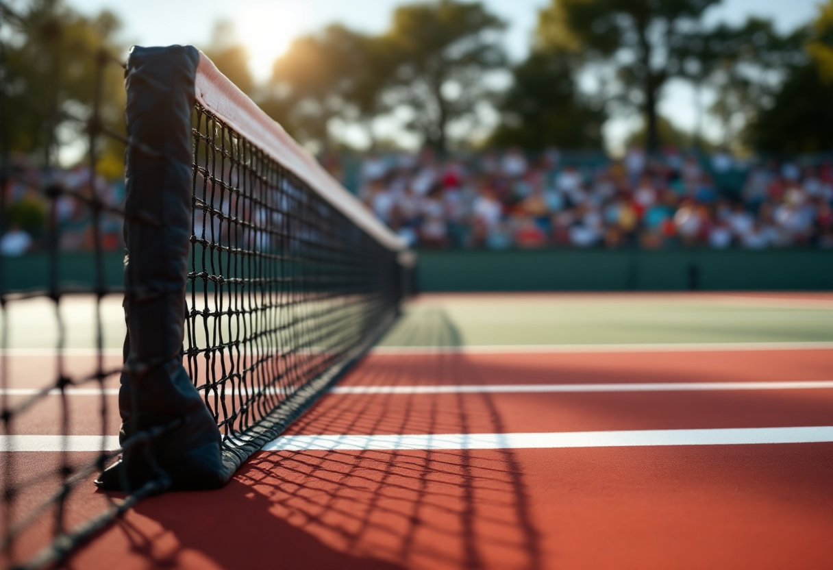 Giovani tennisti in azione durante un torneo di tennis