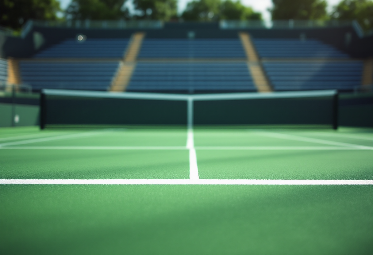 Giocatori in azione durante la United Cup di tennis