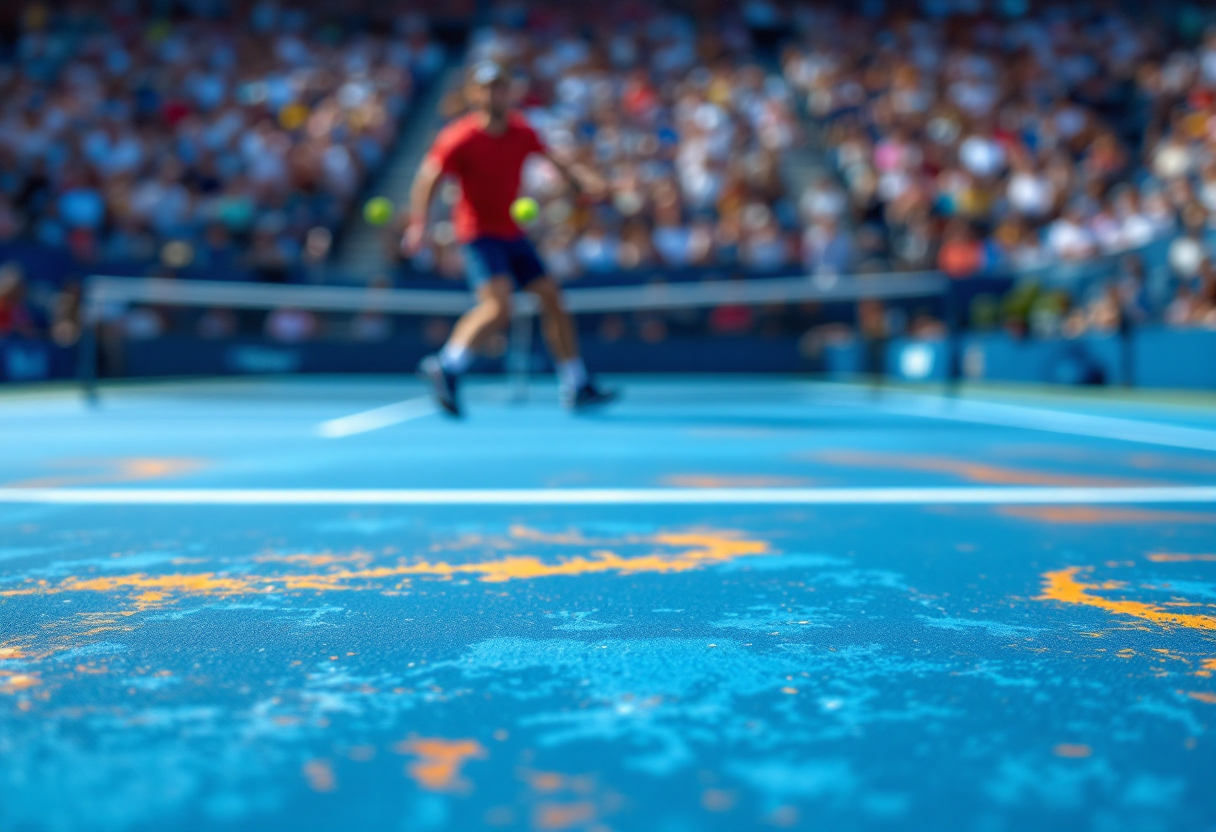 Giocatori in azione durante le qualificazioni ATP 250 Montpellier