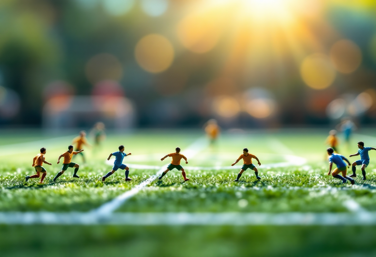 Giocatori in azione nel Campionato di Calcio da Tavolo