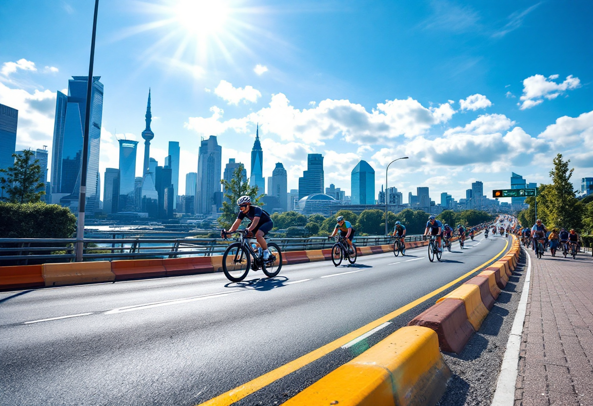 Cristian Scaroni in azione durante una gara di ciclismo