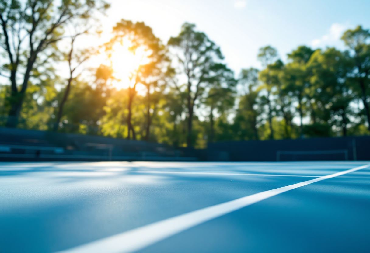 Elisabetta Cocciaretto in azione durante una partita di tennis