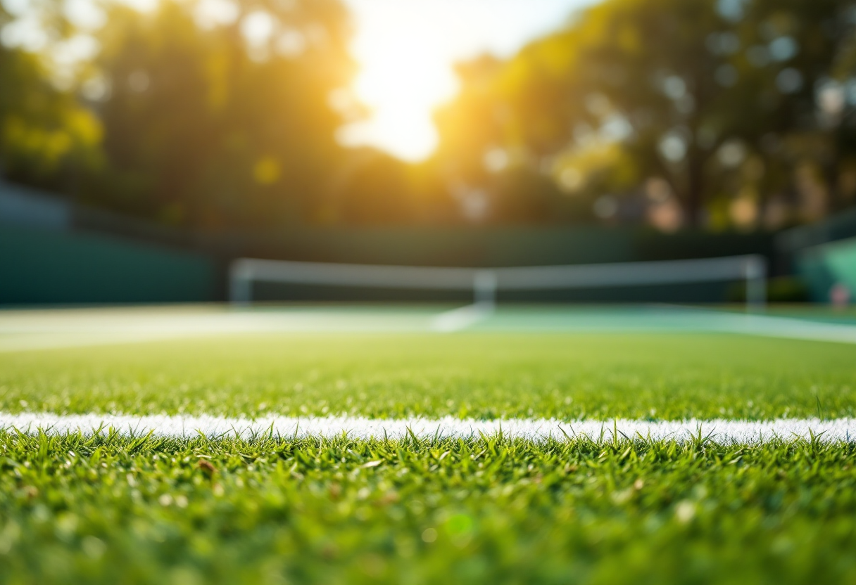 Giovani tennisti italiani in allenamento sul campo