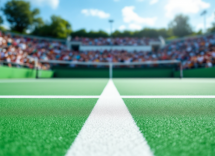 Gael Monfils in azione durante un match di tennis