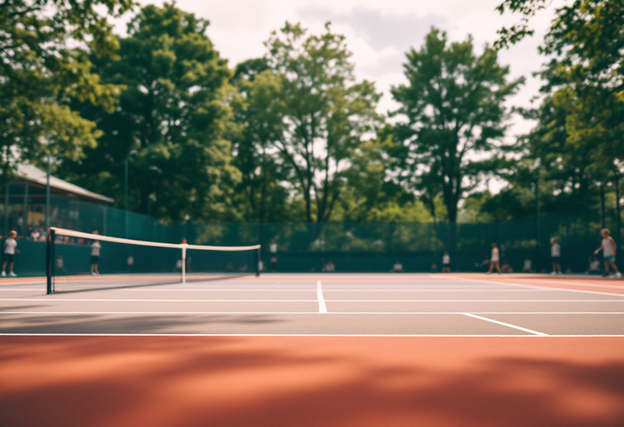 Giovani tennisti emergenti in azione sul campo