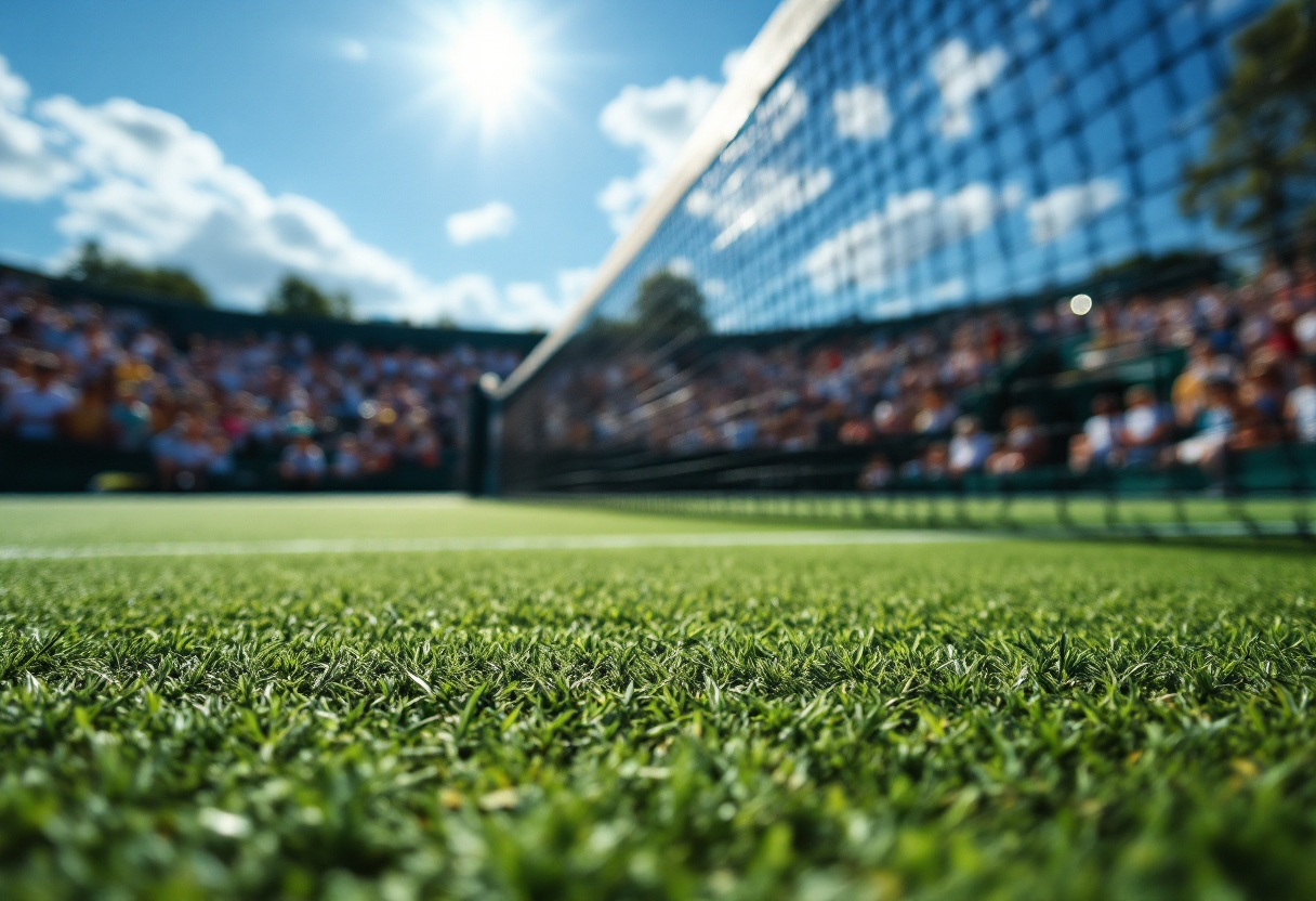 Giovani tennisti italiani emergenti sul campo da tennis