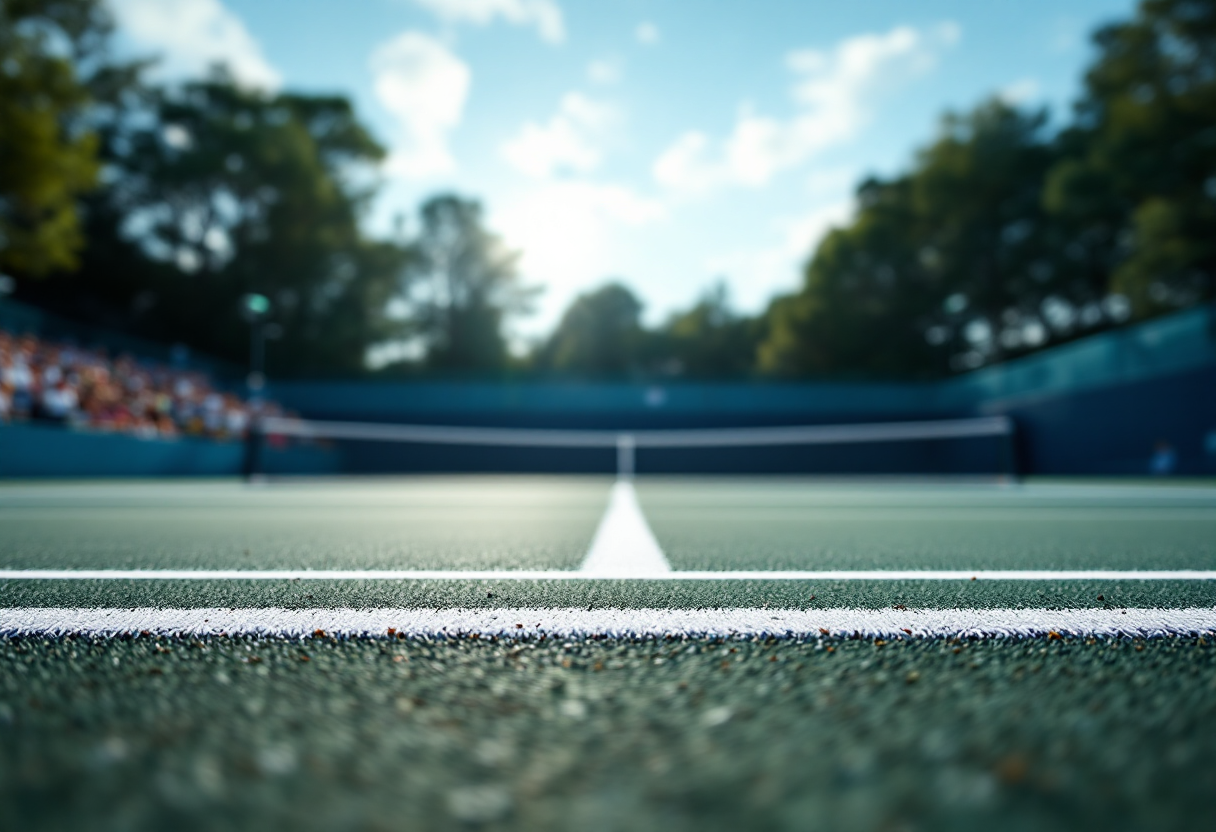 Giocatori di tennis in campo durante un match agli Australian Open