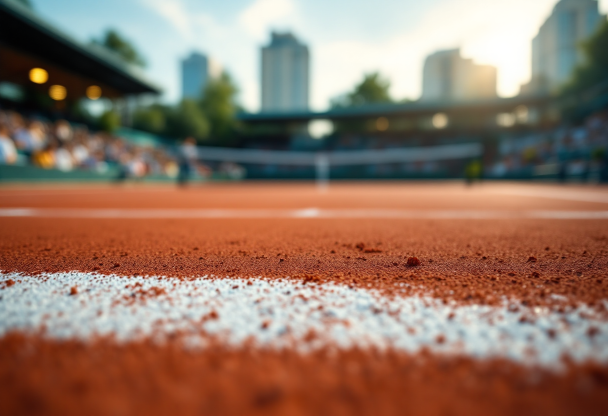 Lorenzo Musetti in azione durante gli Australian Open 2024