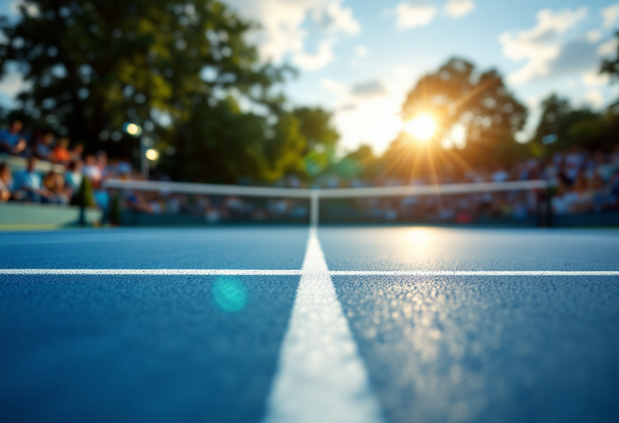 Luciano Darderi durante il ritiro agli Australian Open 2025