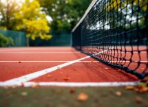 Giocatori di tennis in campo sotto diverse condizioni meteo