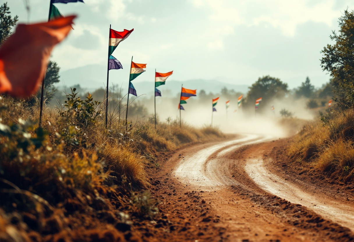 Immagine del Mondiale Rally 2025 con auto da corsa