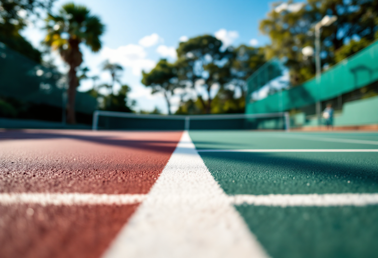 Musetti e Shapovalov durante il match di tennis