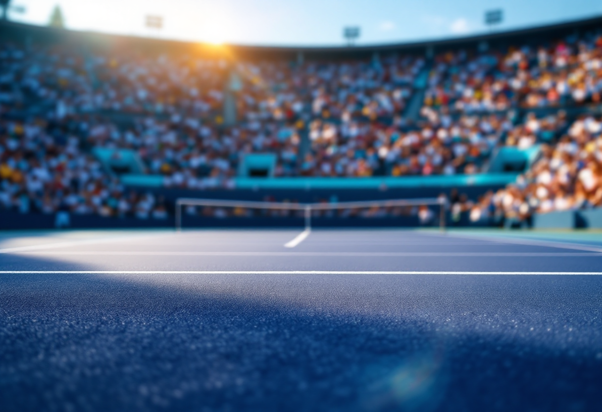 Naomi Osaka in azione durante un torneo di tennis