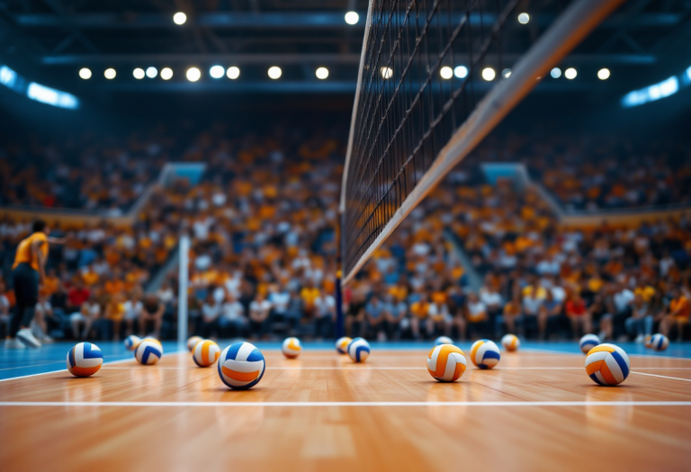 Giocatori della Pallavolo Cabiate in azione durante la gara