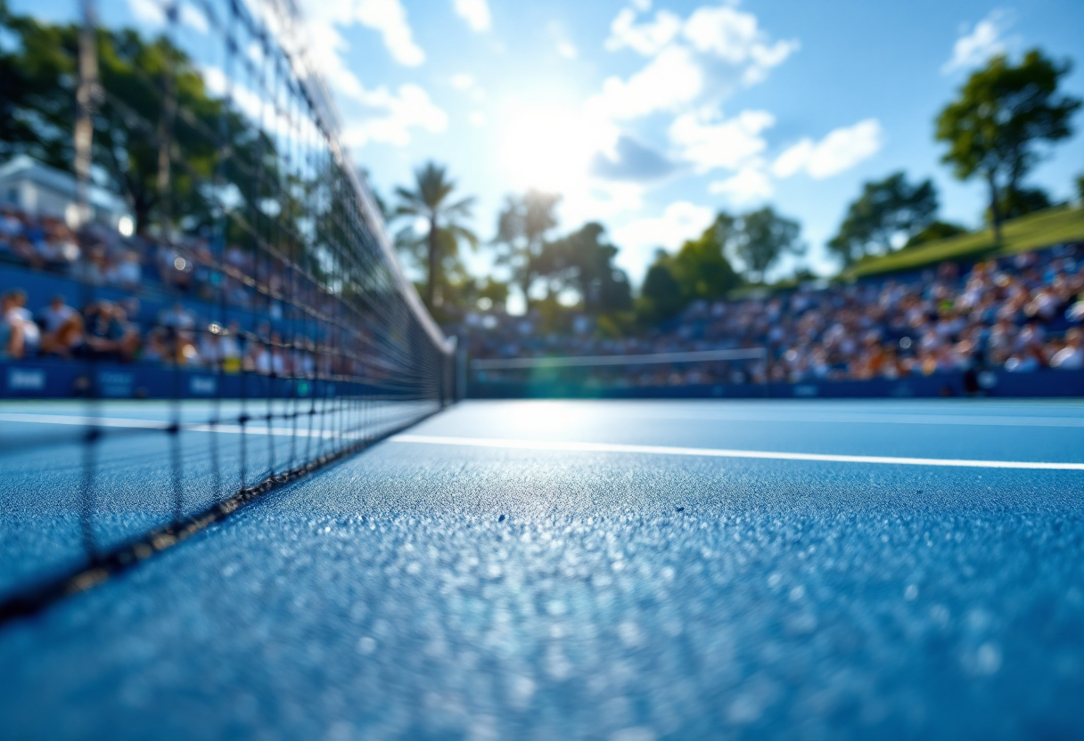 Giocatori di tennis durante il secondo turno del torneo internazionale