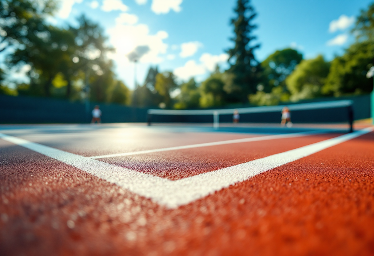 Giocatori di tennis durante il primo turno dei tornei internazionali