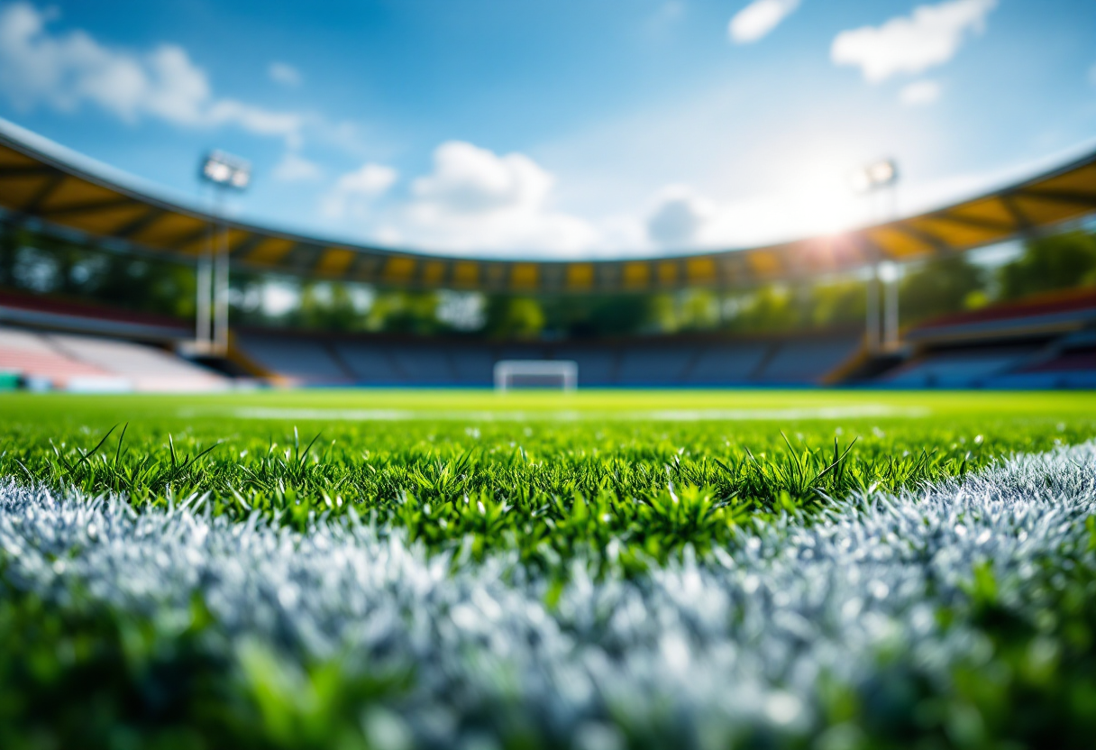 Giocatori di calcio in campo durante il campionato in Umbria