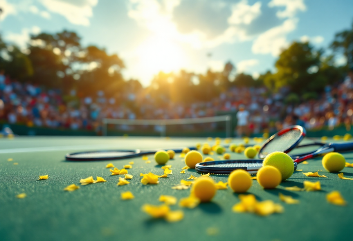 Giocatori di tennis in azione al Challenger di Canberra