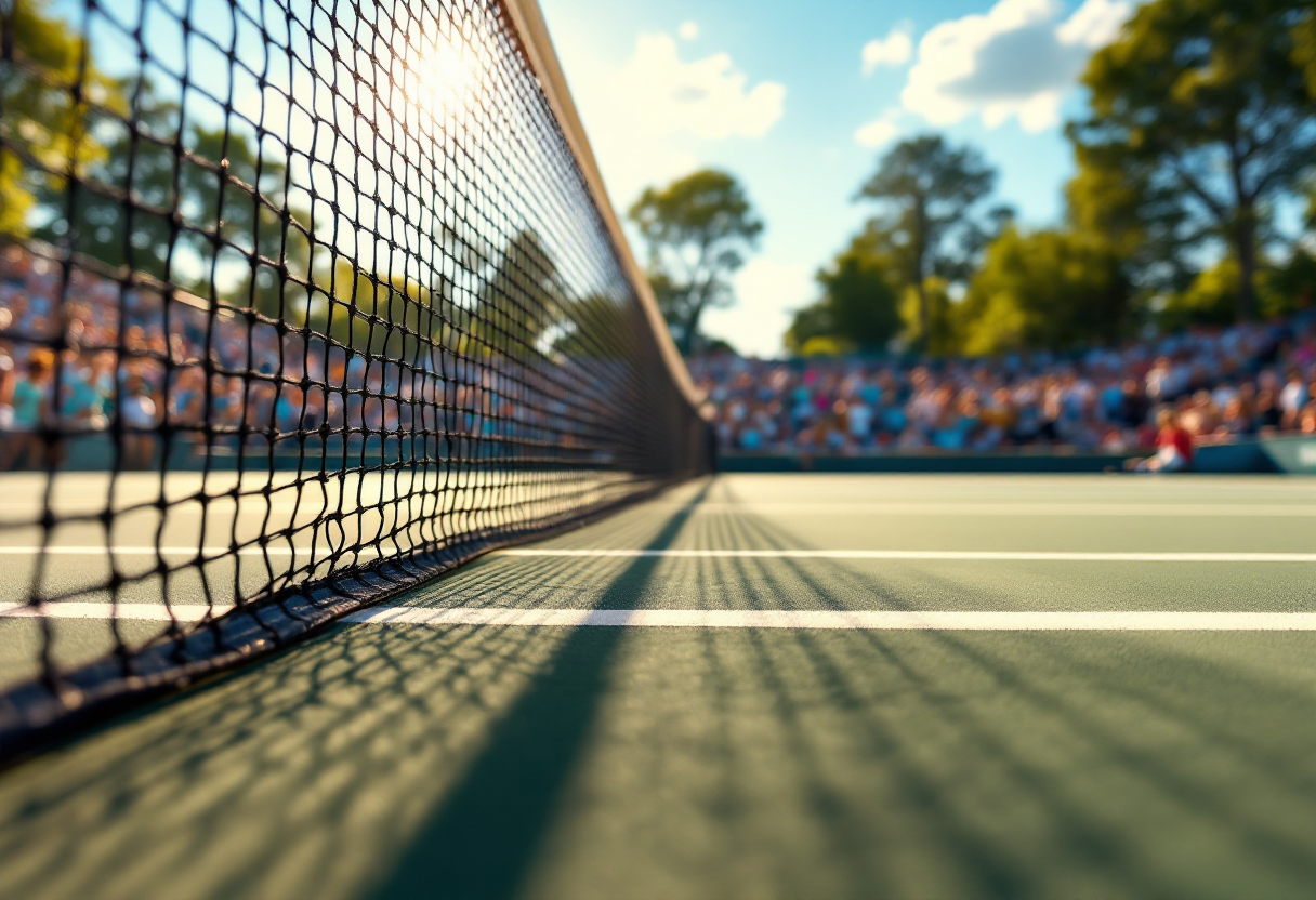 Giocatrici di tennis femminile in azione durante un match