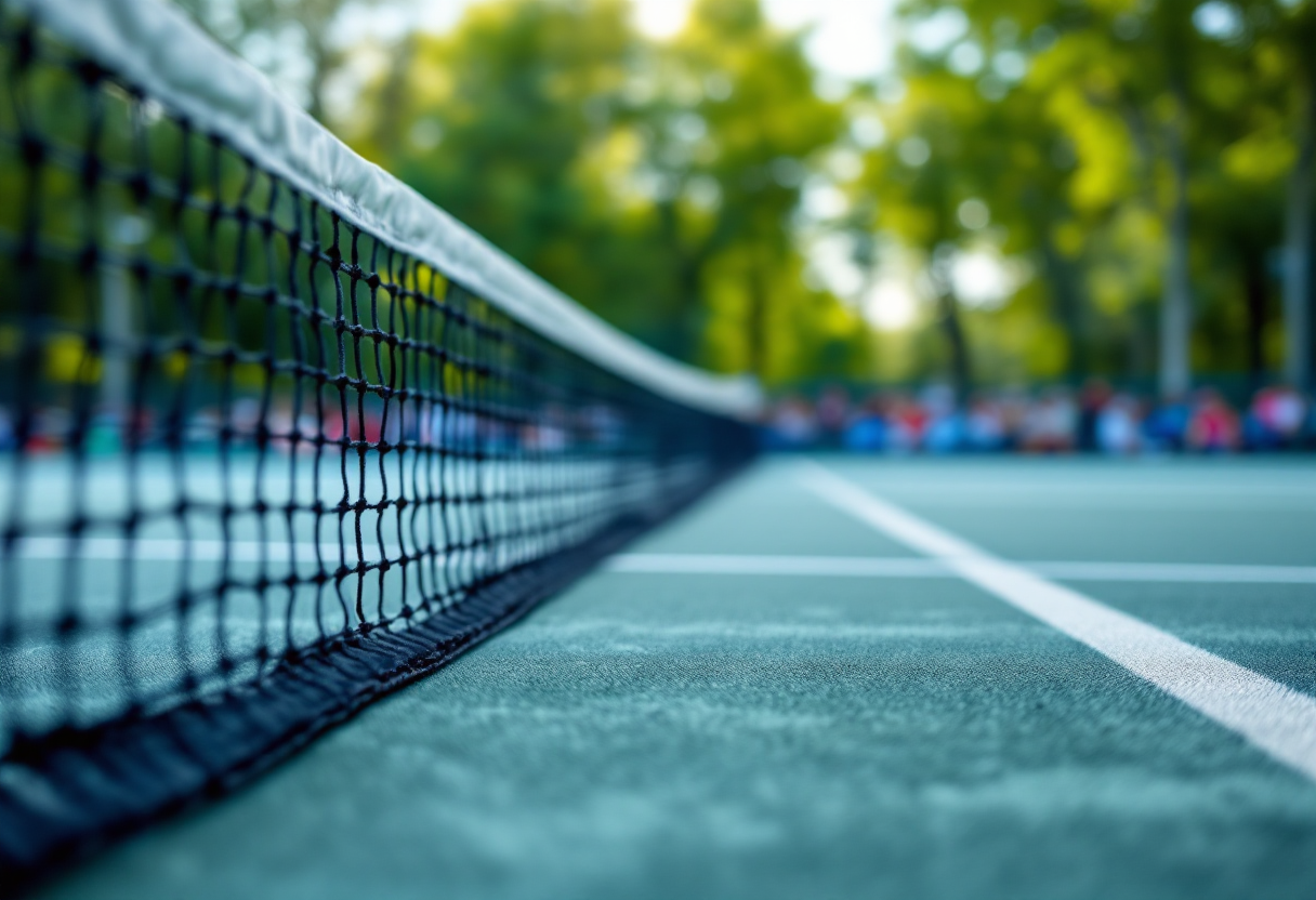 Giocatori di tennis in azione durante tornei internazionali