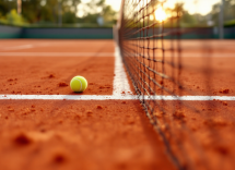 Giocatori di tennis in azione durante un torneo internazionale