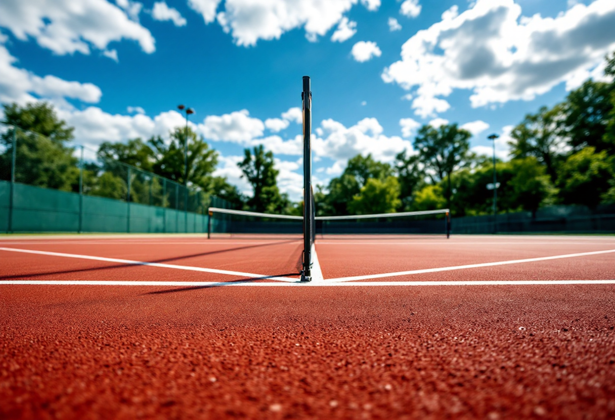 Giocatori di tennis in azione durante un incontro in Portogallo e Francia