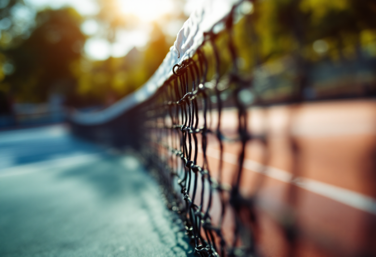 Giocatori di tennis italiano in campo durante una partita