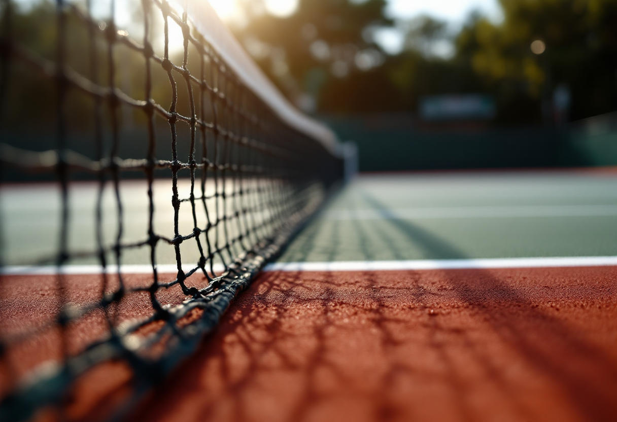 Giocatori di tennis in azione durante una partita