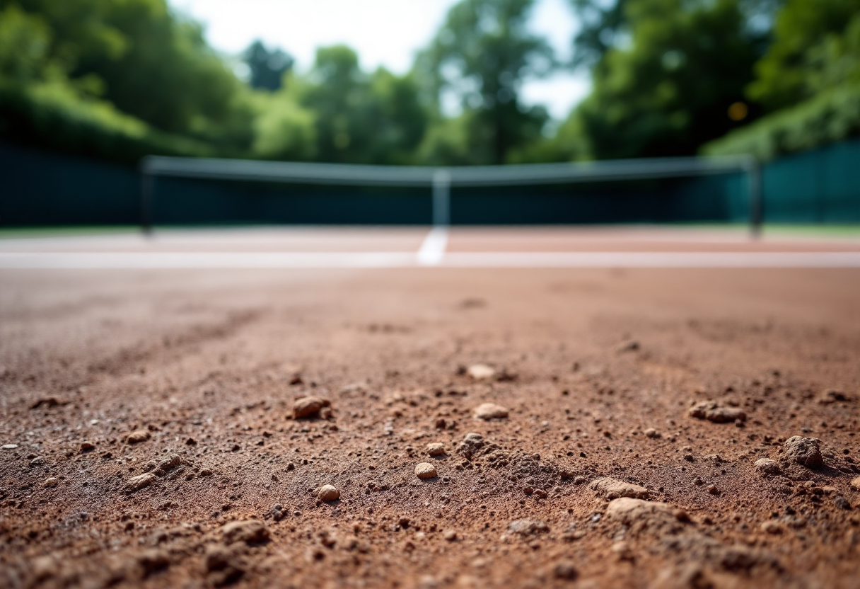 Giocatori italiani in azione durante un torneo di tennis