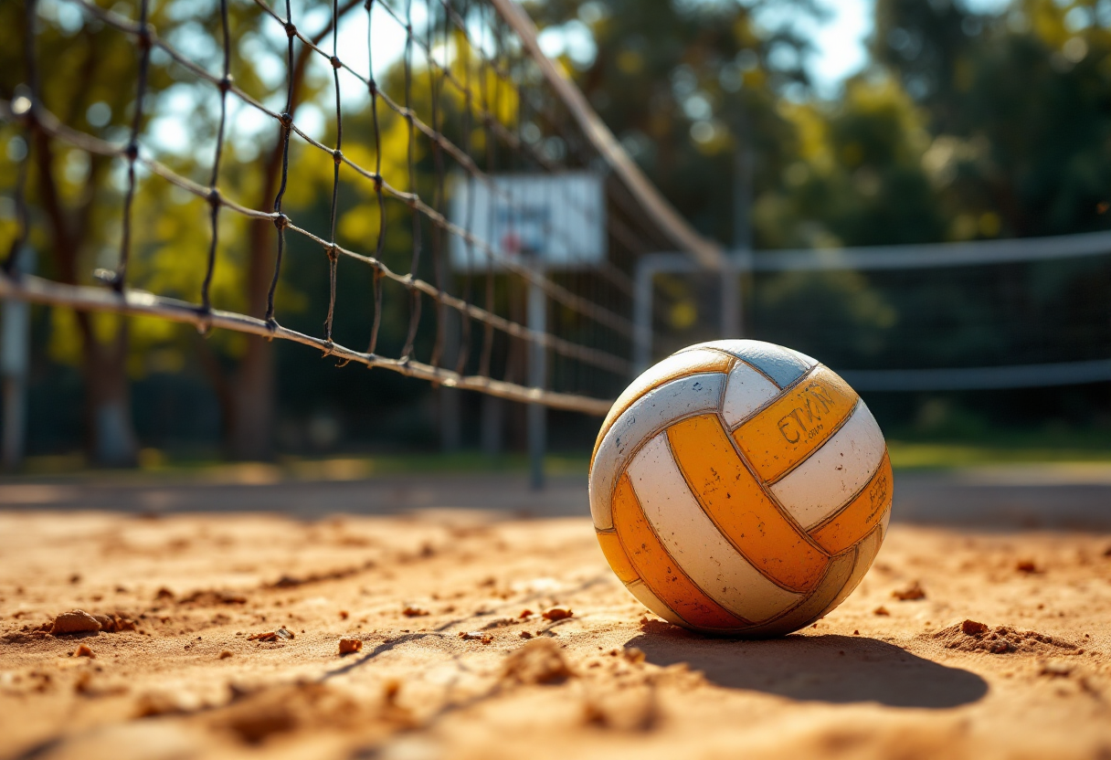 Giocatori in azione durante il torneo di pallavolo inclusivo