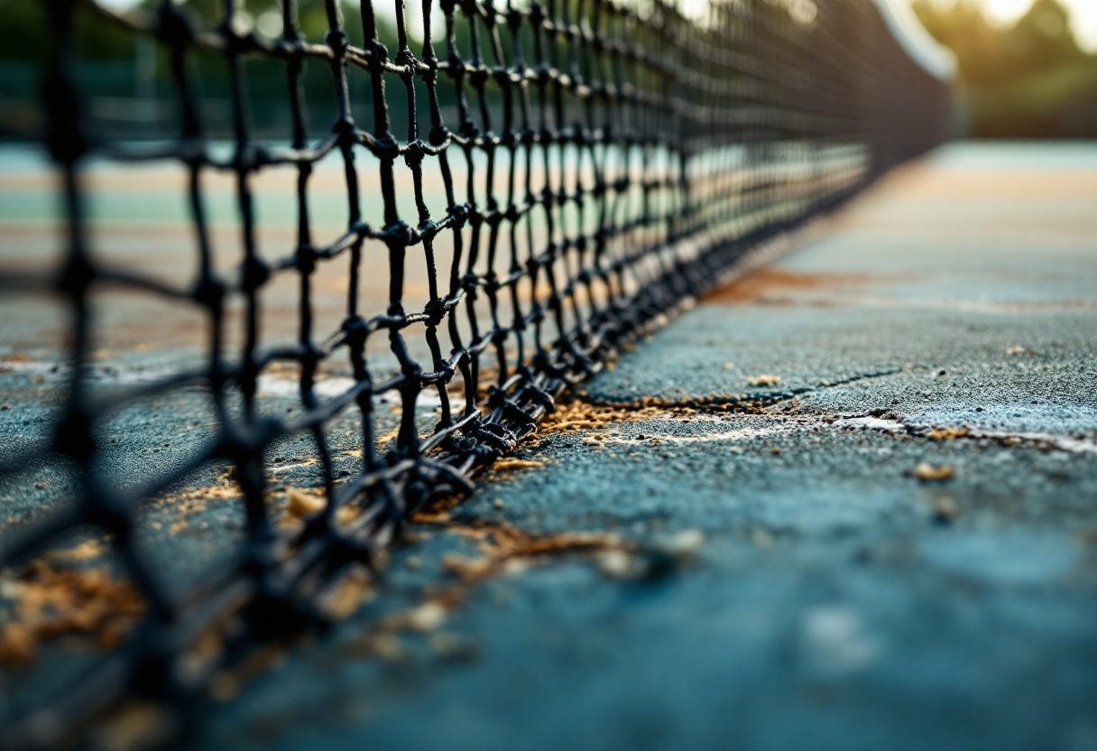 Giocatrice di tennis femminile in azione durante un match