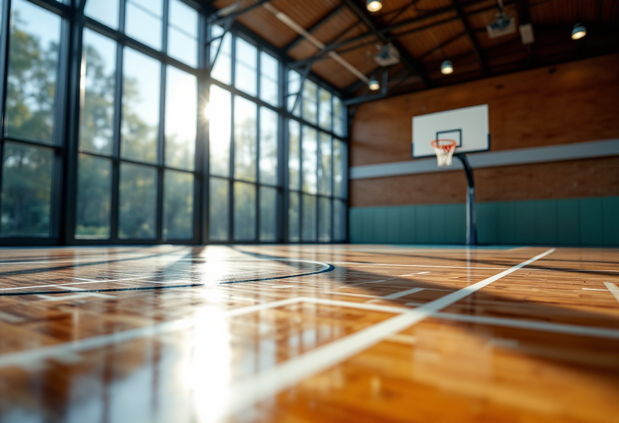 Giocatori in azione durante la settima giornata di basket