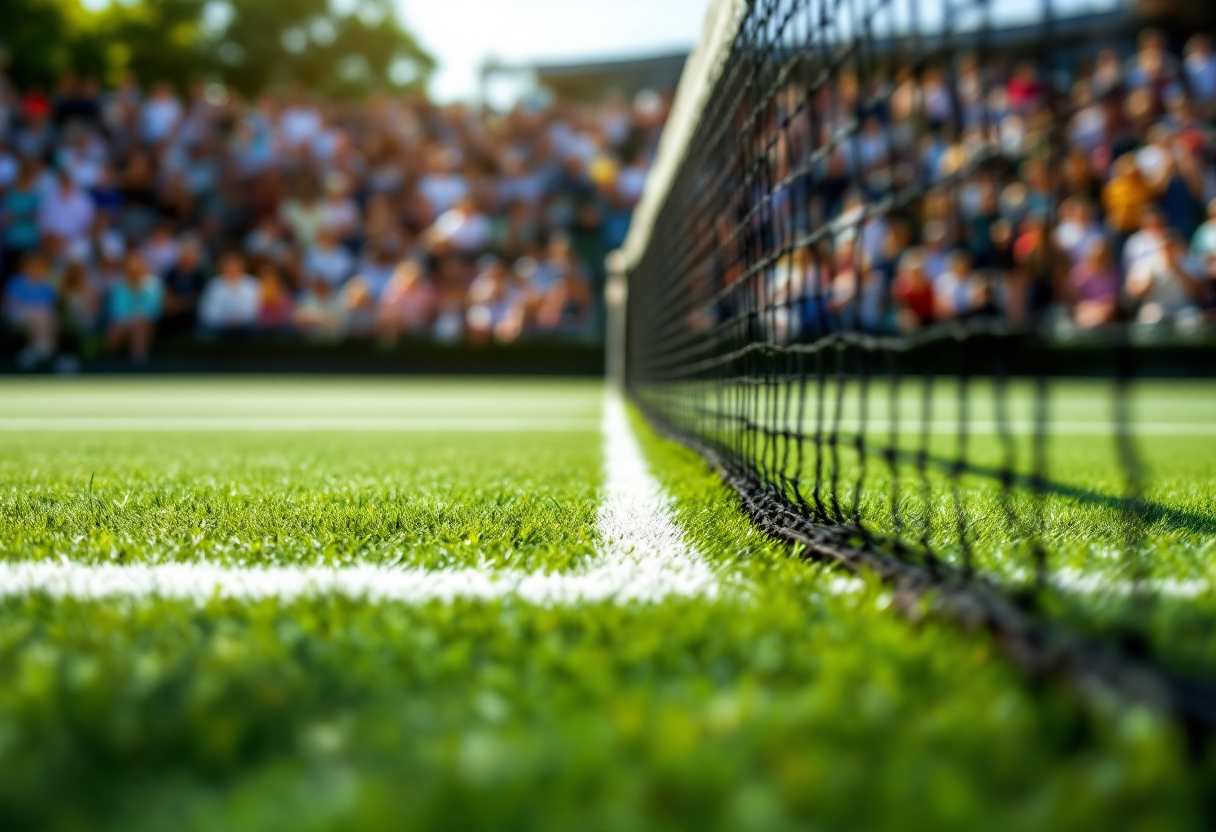 Berrettini e Tsitsipas in azione durante la partita a Dubai