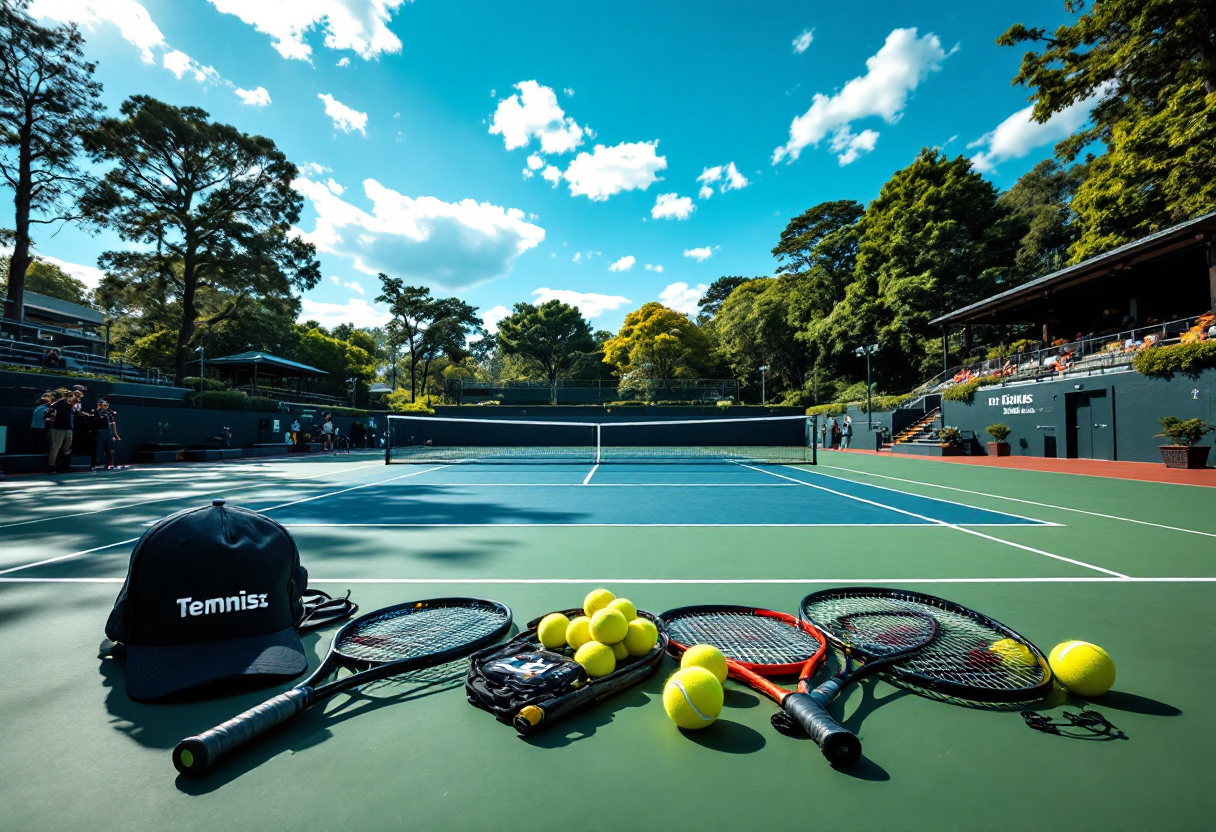 Giocatori di tennis durante il blackout a Santiago