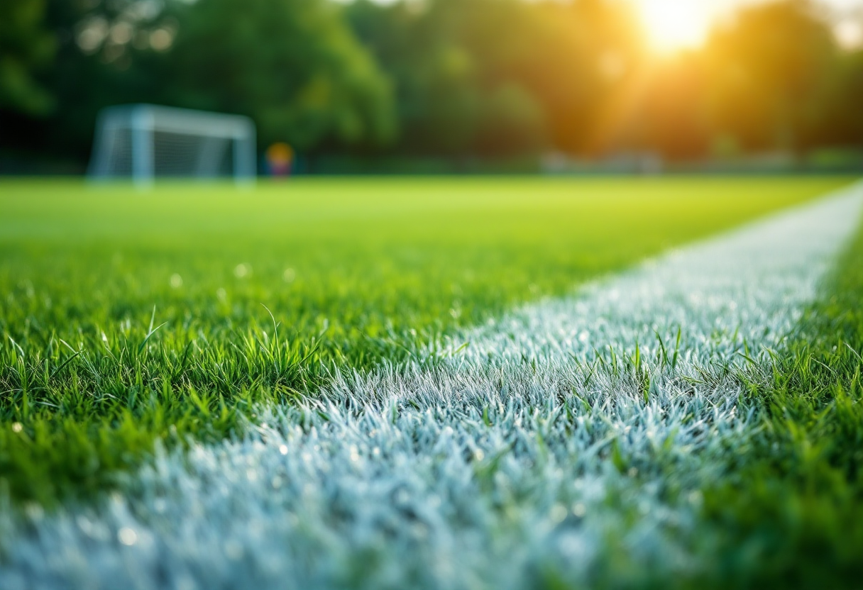 Giocatori di calcio dilettantistico in azione durante una partita