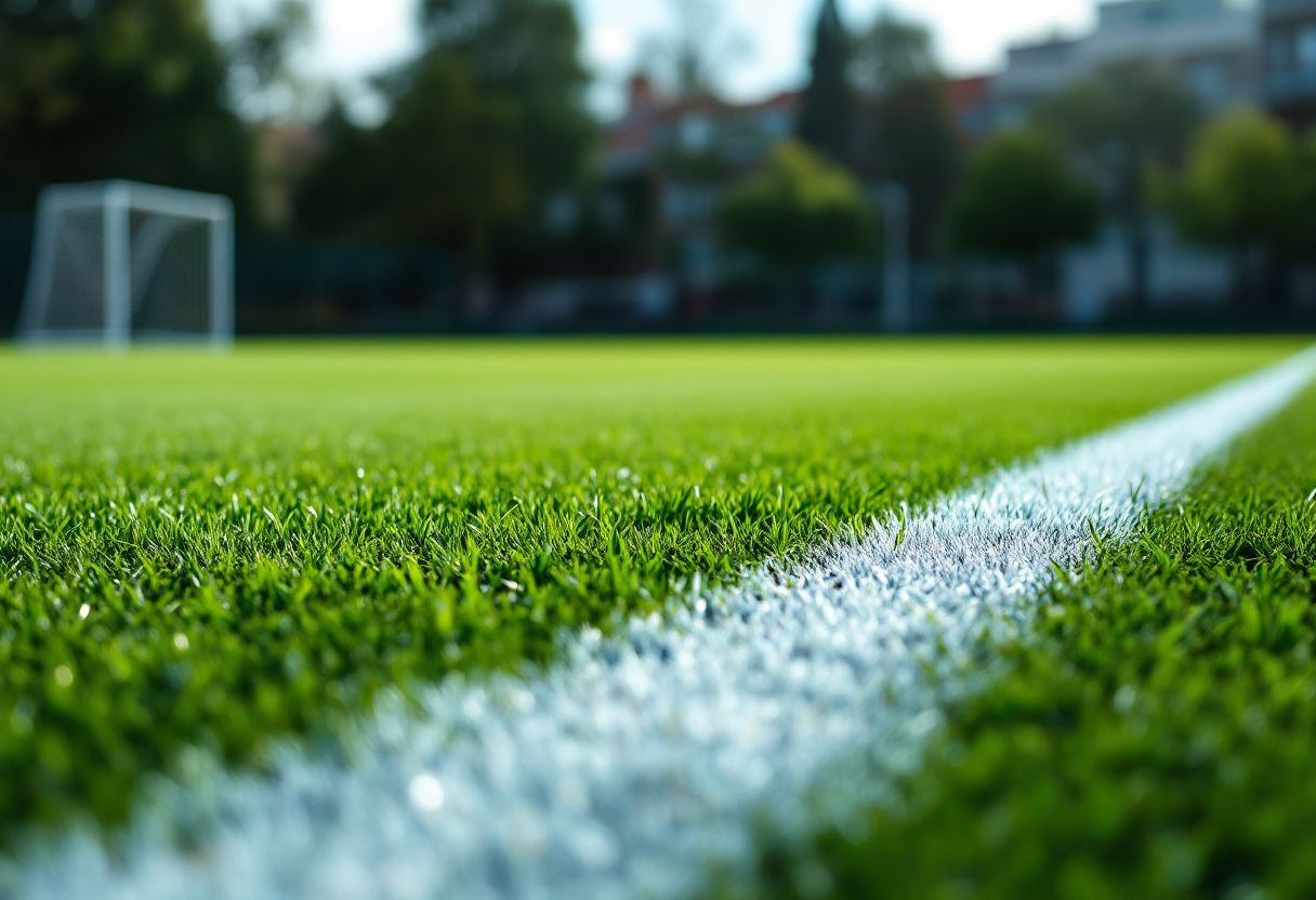 Giocatori di calcio dilettantistico in azione durante una partita