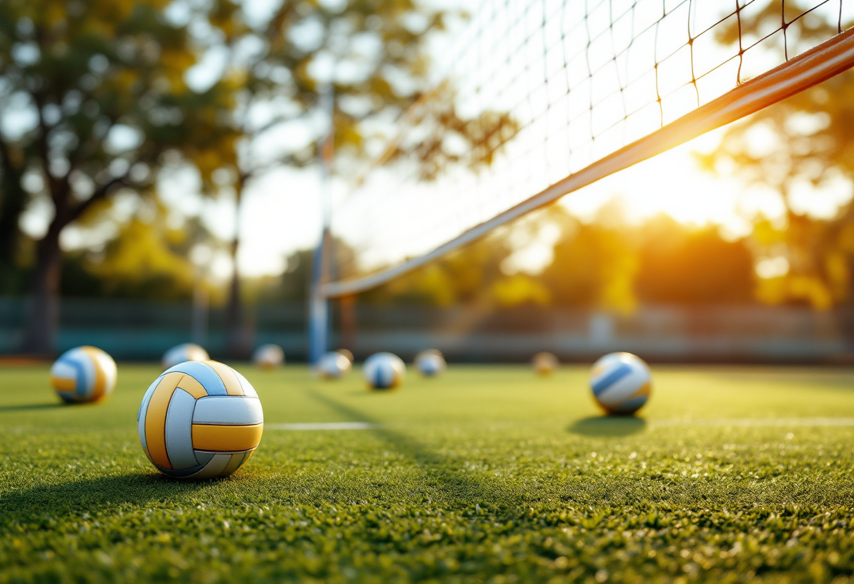 Giocatori della Cisterna Volley in azione durante una partita