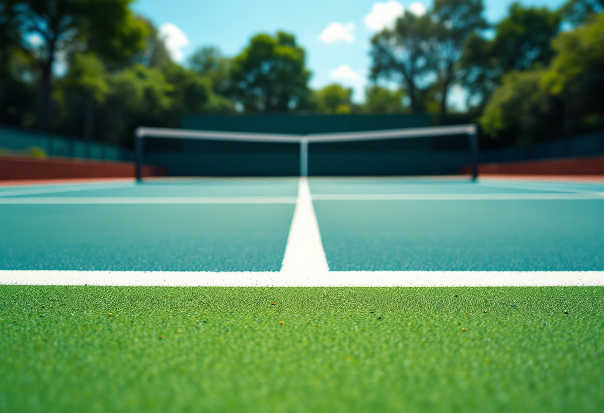 Daniil Medvedev durante una partita di tennis in crisi