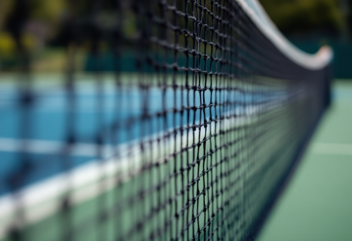 Denis Shapovalov in azione durante un torneo di tennis