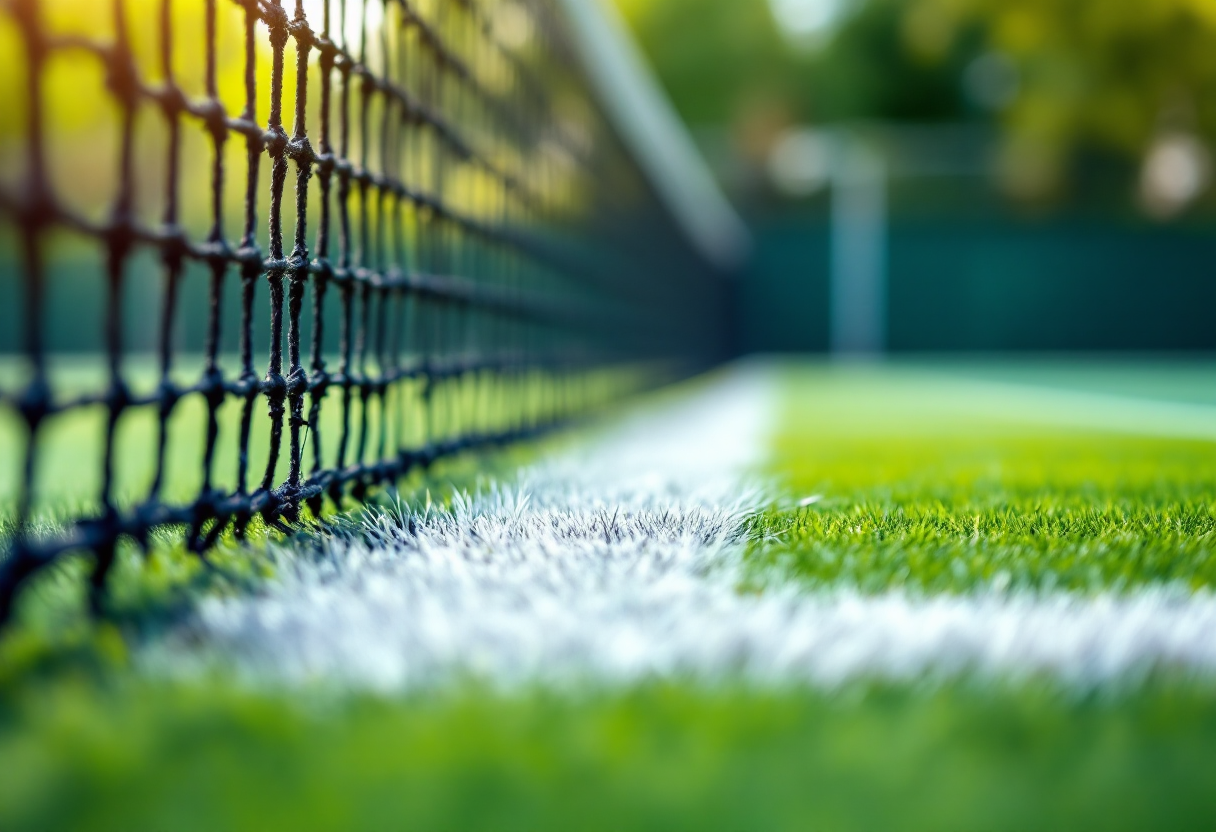 Cocciaretto e Bronzetti durante il derby di tennis italiano