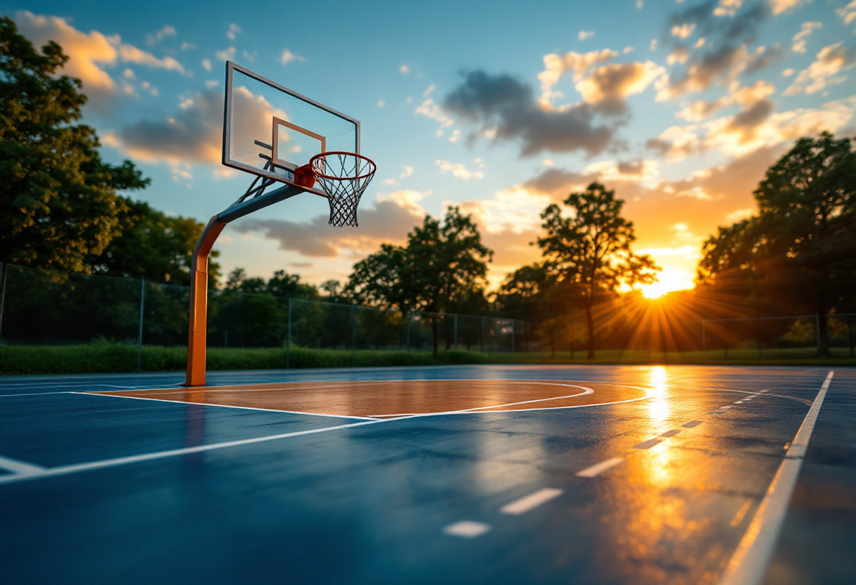 Domenico Cirillo in azione sul campo da basket