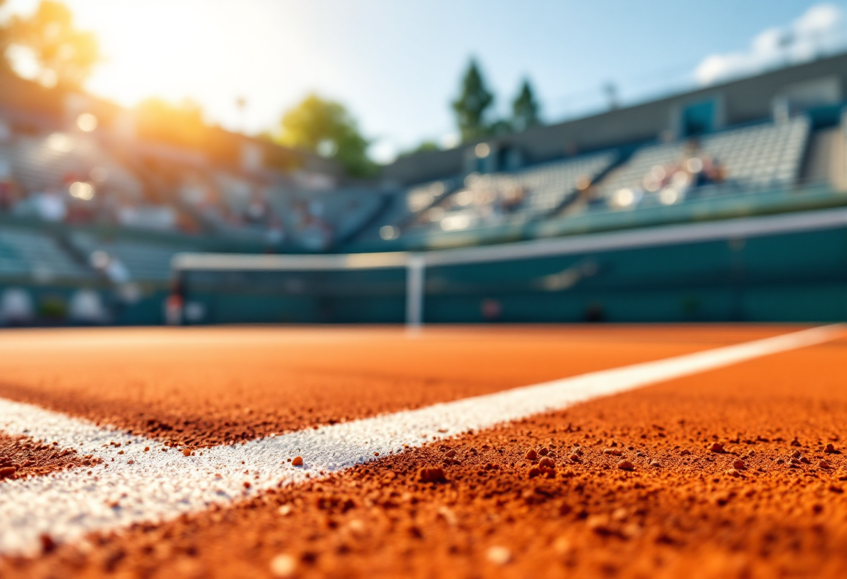 Elisabetta Cocciaretto durante il match al WTA 250 di Cluj-Napoca