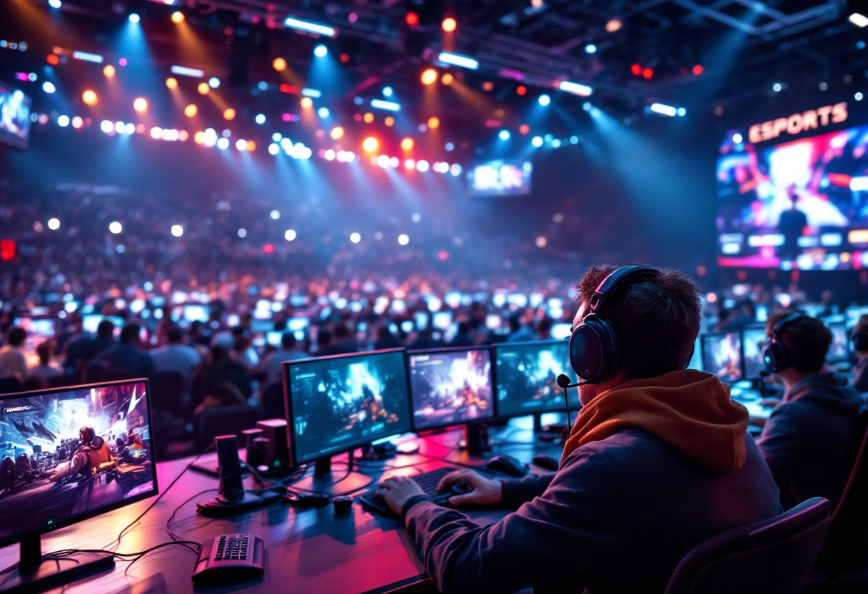 Giocatori di esports in India durante una competizione