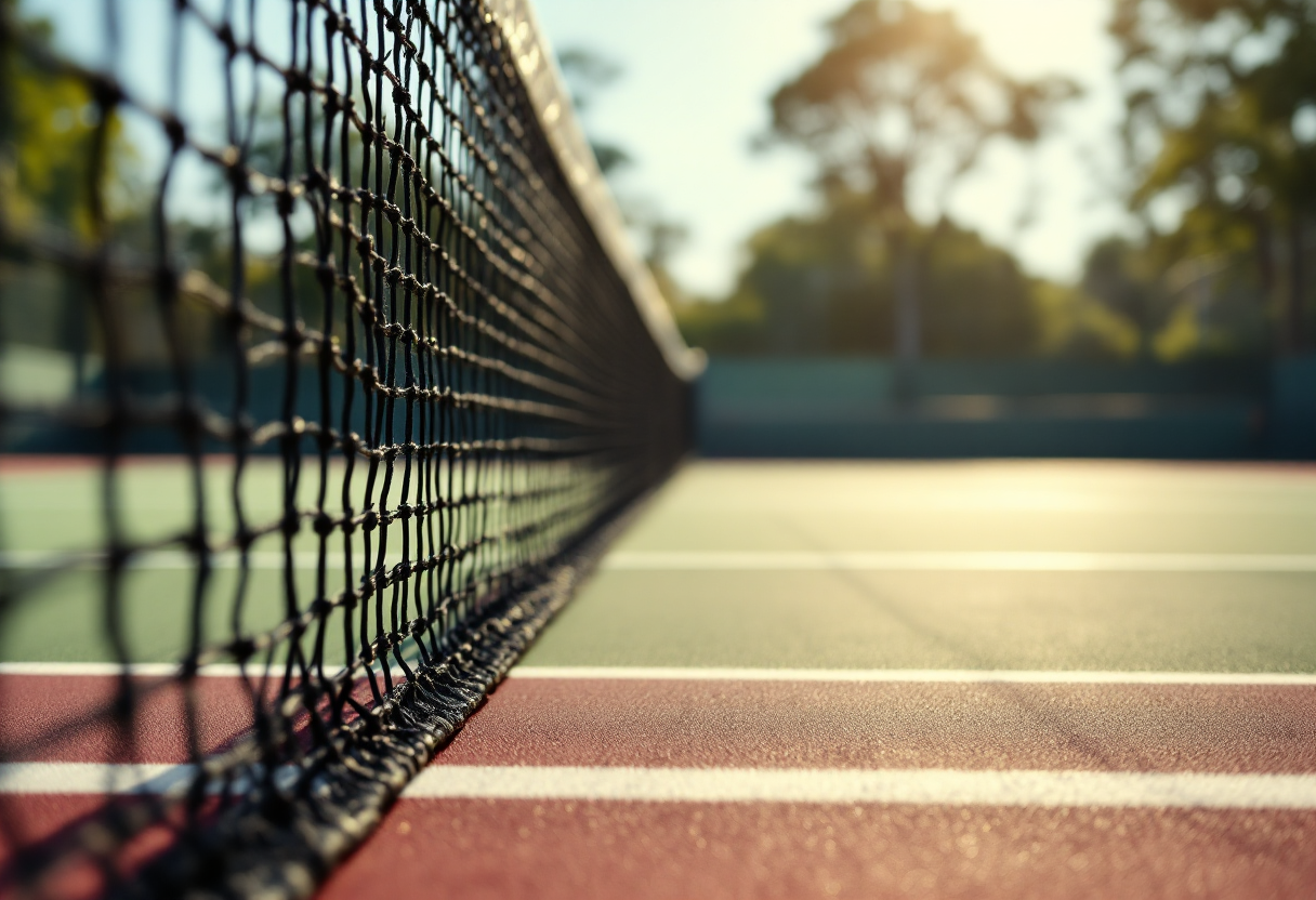 Giocatori di tennis in azione durante una partita di doppio