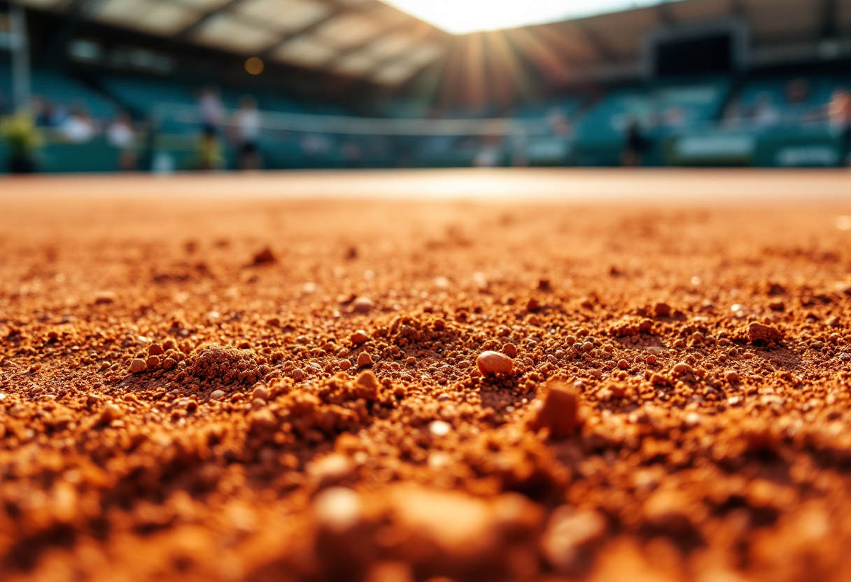 Giocatrici di tennis femminile in azione sul campo