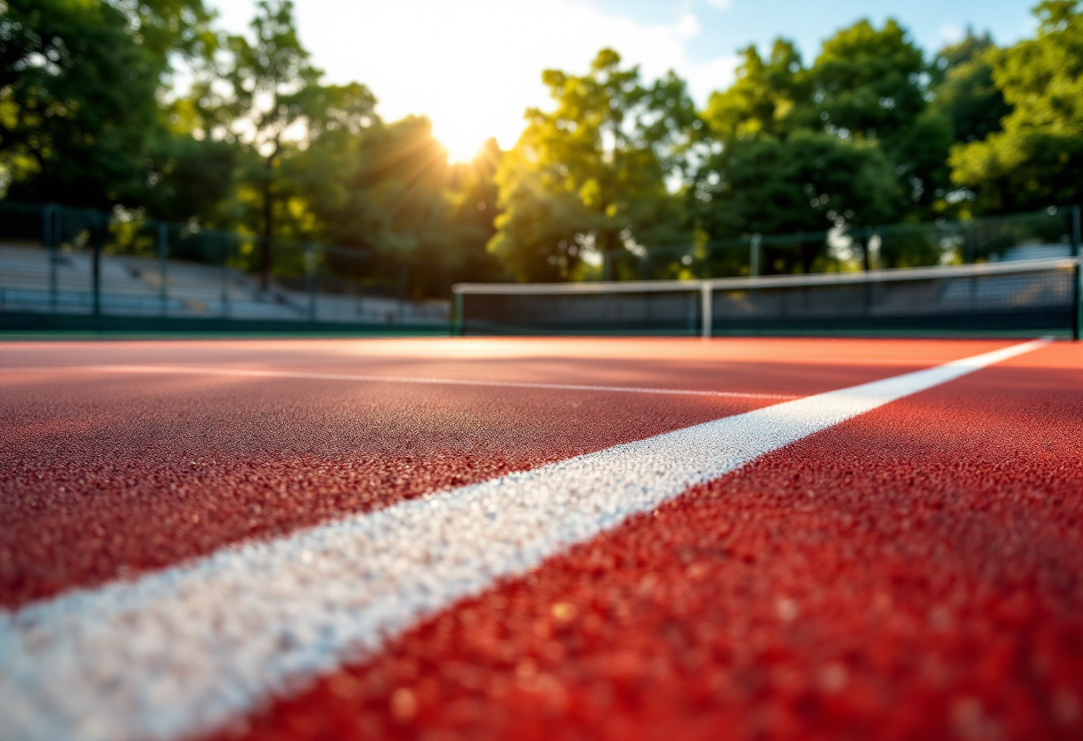 Giocatori di tennis italiano in azione durante un torneo